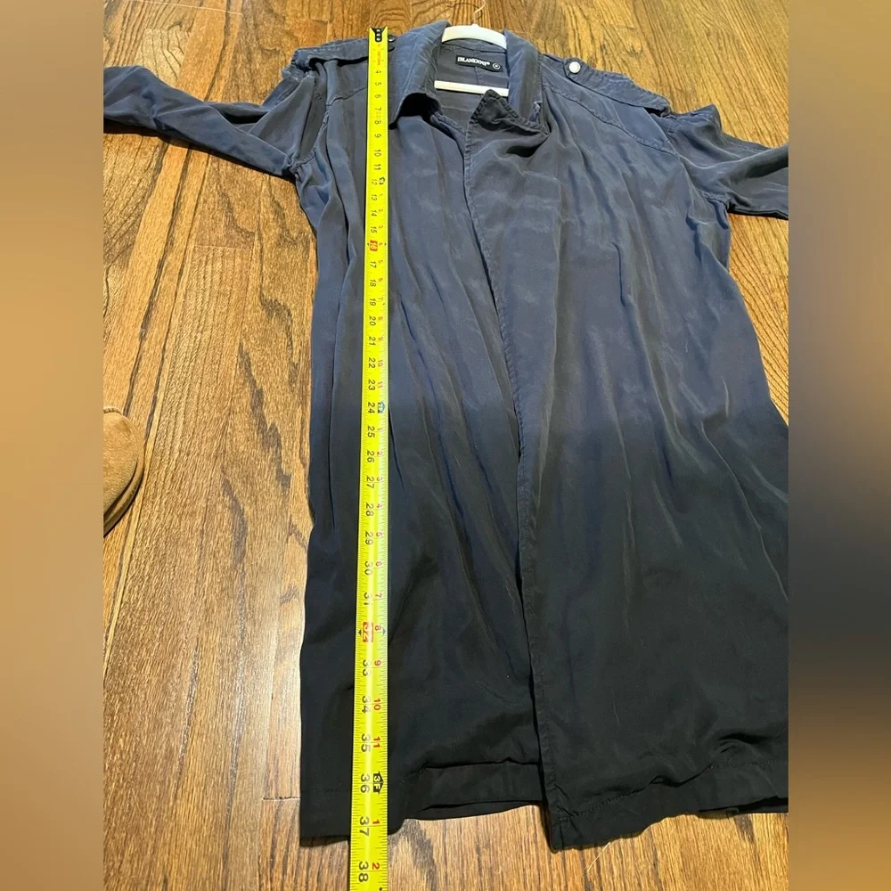 NWT BLANK NYC Dip Dye Dual Tone Gray Black Trench Coat Open Tunic Women'… - Picture 16 of 16